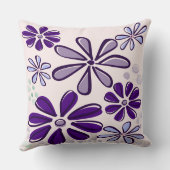 抽象芸術パープルフラワードードル クッション (裏面)