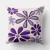 抽象芸術パープルフラワードードル クッション (正面)