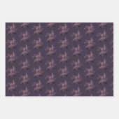 抽象芸術パープルフローラエキゾチックグラマーフォーマル ラッピングペーパーシート (正面2)