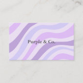 抽象芸術パープルブルーウェーストライプブモダンミニマル 名刺 (正面)