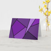 抽象芸術パープルポリゴン誕生日カード カード (黄色い花)