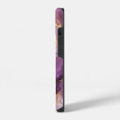 抽象芸術パープルマーブルモノグラム書道 iPhoneケース (左側面)