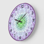 抽象芸術パープルメダモダンリオンデザイン ラージ壁時計 (傾斜)