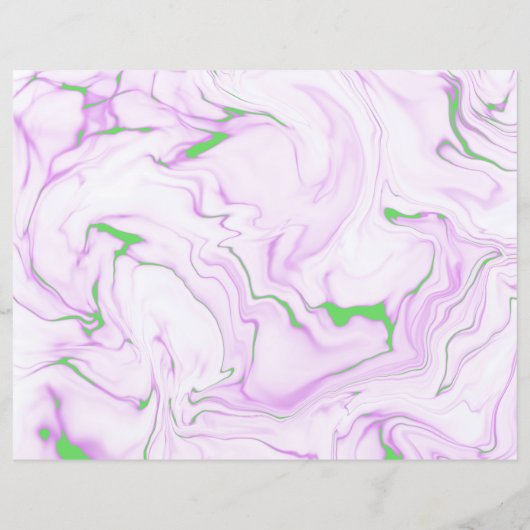 抽象芸術パープル及びグリーン大理石スクラップブック紙 (裏面)