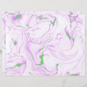 抽象芸術パープル及びグリーン大理石スクラップブック紙 (正面/裏面)