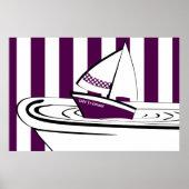 抽象芸術パープル浴槽玩具帆船 ポスター (正面)