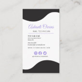 抽象芸術パープル渦ハンズネイルアーティストBusiness C 名刺 (裏面)