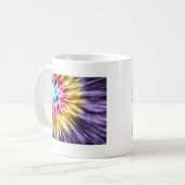抽象芸術パープル絞り染め コーヒーマグカップ (正面左)