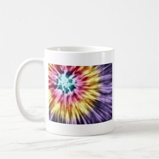抽象芸術パープル絞り染め コーヒーマグカップ (左)
