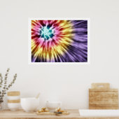 抽象芸術パープル絞り染め ポスター (キッチン)