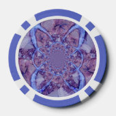 抽象芸術パープル鮮やかボホサイケデリックアート ポーカーチップ (裏面)