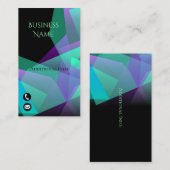 抽象芸術パープル&グリーン名刺2 名刺 (正面/裏面)