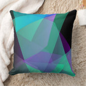 抽象芸術パープル&グリーン装飾用クッション クッション (ブランケット)