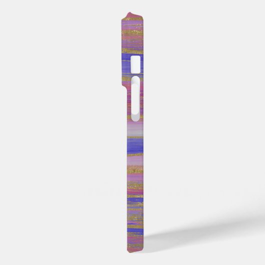 抽象芸術パープル、サンゴおよび金ゴールドストロ色彩の鮮やかーク Case-Mate iPhoneケース (裏面 / 左)