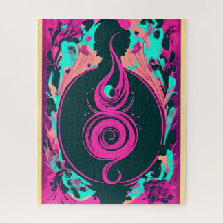 抽象芸術パープル&ブラックスワールパズル- 520ピース ジグソーパズル