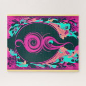 抽象芸術パープル&ブラックスワールパズル- 520ピース ジグソーパズル (横)