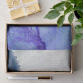 抽象芸術パープル&ブルーウォーターカラーデコパージュ 薄葉紙 (ギフト)