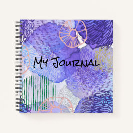 抽象芸術パープル、PInkおよびグリーンパーソナルジャーナル ノートブック