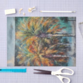 抽象芸術パームツリーズビーチディクページ 薄葉紙 (クラフト)
