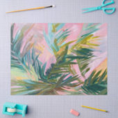抽象芸術パームツリーフロントピンク背景の分離 薄葉紙 (クラフト)