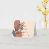 抽象芸術パームモダンリーフミニマルカスタムラストアートno カード (黄色い花)