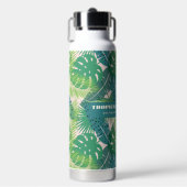 抽象芸術パームリーフパターンカスタム文字 ウォーターボトル (正面)