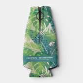 抽象芸術パームリーフパターンカスタム文字 ボトルクーラー (裏面)