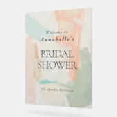 抽象芸術パ絵を描ステルエレガントブライダルシャワー アクリルサイン (傾斜)