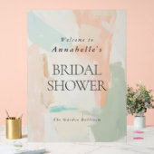 抽象芸術パ絵を描ステルエレガントブライダルシャワー アクリルサイン (ウェディング)