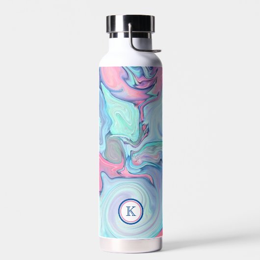 抽象芸術パ絵を描ステルスワールパーソナライズされた ウォーターボトル (左面)