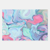 抽象芸術パ絵を描ステル ラッピングペーパーシート (正面2)