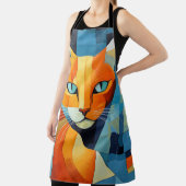 抽象芸術ヒゲ：オレンジキャット エプロン (インサイチュ)