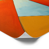 抽象芸術ヒゲ:オレンジキャット ポスター (角)