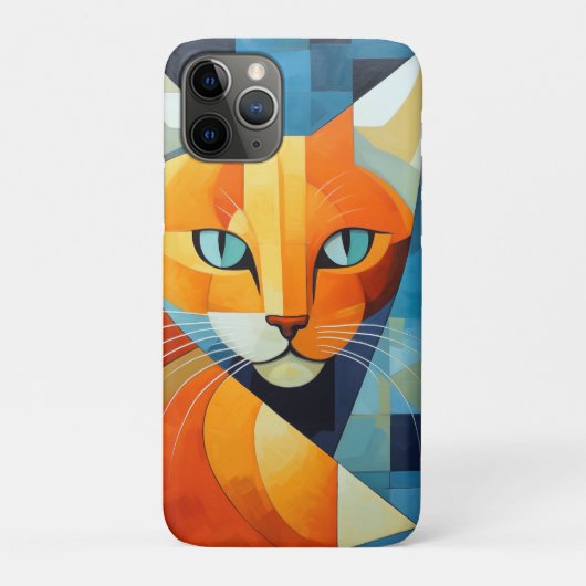 抽象芸術ヒゲ:オレンジキャット Case-Mate iPhoneケース (裏)