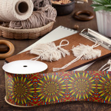 抽象芸術ヒッパイレッド&イエローフローラエスニック部族