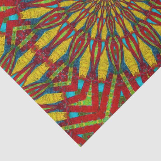 抽象芸術ヒッパイレッド&イエローフローラエスニック部族 薄葉紙 (詳細)