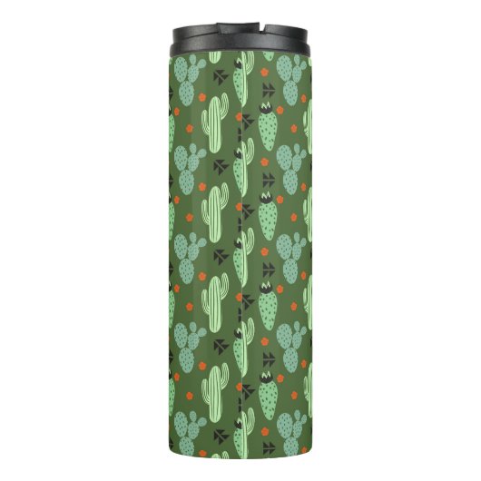 抽象芸術ヒップスターサボテン砂漠のパターン タンブラー (裏面)