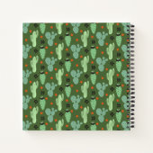 抽象芸術ヒップスターサボテン砂漠のパターン ノートブック (裏面)