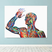 抽象芸術ヒト解剖学人静脈血管動脈アート キャンバスプリント (インサイチュ (ウッドフロア))