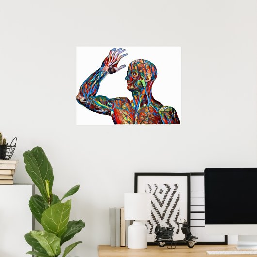 抽象芸術ヒト解剖学人静脈血管動脈アート ポスター (ホームオフィス)