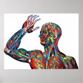 抽象芸術ヒト解剖学人静脈血管動脈アート ポスター (正面)