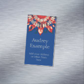 抽象芸術ヒマワリ – 赤い青+あなたの背後。 マグネット名刺 (インサイチュ)