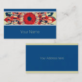 抽象芸術ヒマワリ – 赤い青+あなたの背後。 名刺 (正面/裏面)