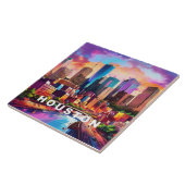 抽象芸術ヒューストンスカイラインアートモダンの街並 タイル (側面)