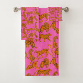 抽象芸術ヒョウで赤い唇と収入を持つ バスタオルセット (インサイチュ)