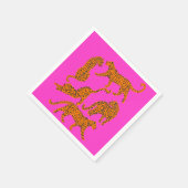 抽象芸術ヒョウと赤い唇イラストレーションのセット スタンダードカクテルナプキン (角)