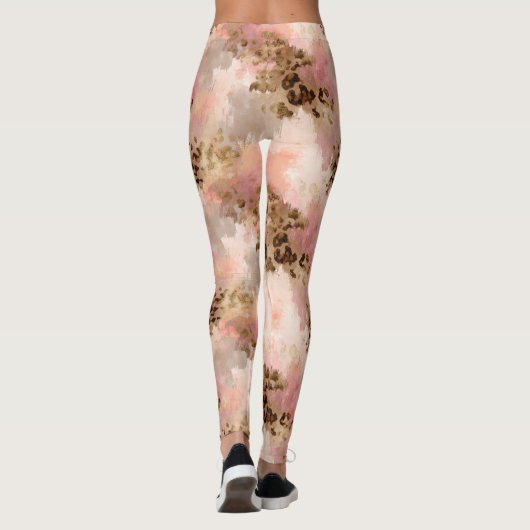 抽象芸術ヒョウ印刷レギンス レギンス (裏面)