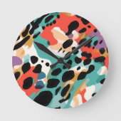 抽象芸術ヒョウ柄 ラウンド壁時計 (正面)