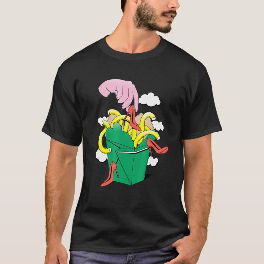 抽象芸術ヒール・イン・ボックスデザイン Tシャツ (正面)