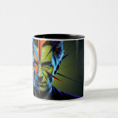 抽象芸術ヒーロー：ドクターの顔マグ ツートーンマグカップ (正面右)